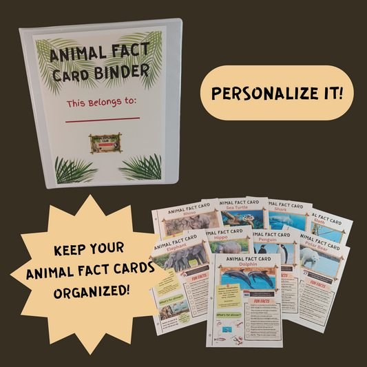Animal Fact Card Binder - Animal Explorers Club Zookeeper Subscription Box