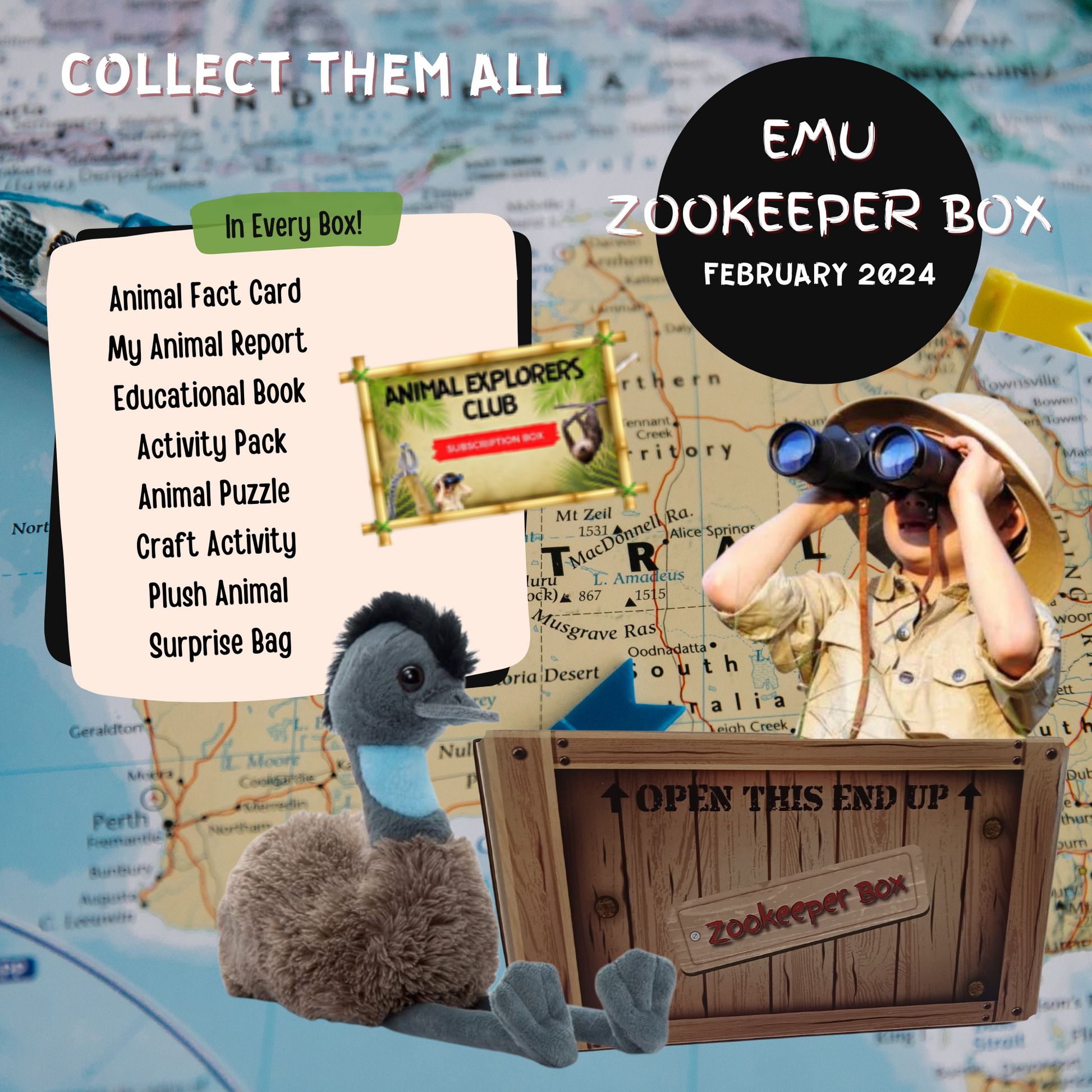 Emu Zookeeper Subscription Box - Animal Explorers Club