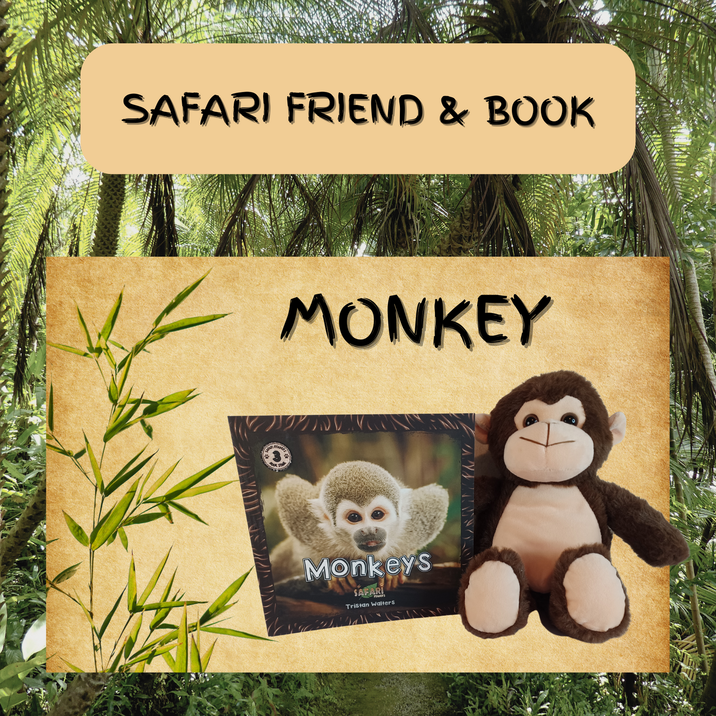 Safari Friend & Book Monkey - Animal Explorers Club Zookeeper Subscription Box