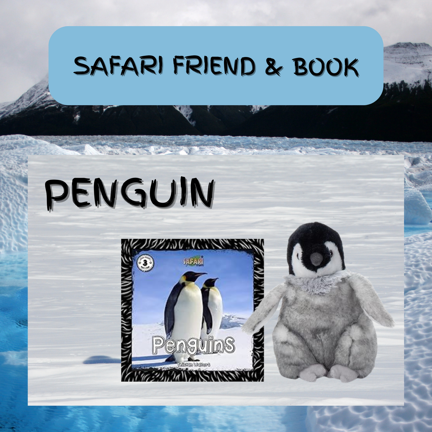 Safari Friend & Book Penguin - Animal Explorers Club Zookeeper Subscription Box