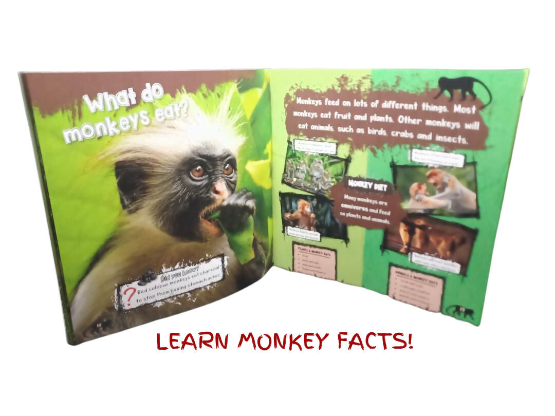 Learn Animal Facts with Safari Reader Book Set Monkey - Animal Explorers Club Zookeeper Subscription Box