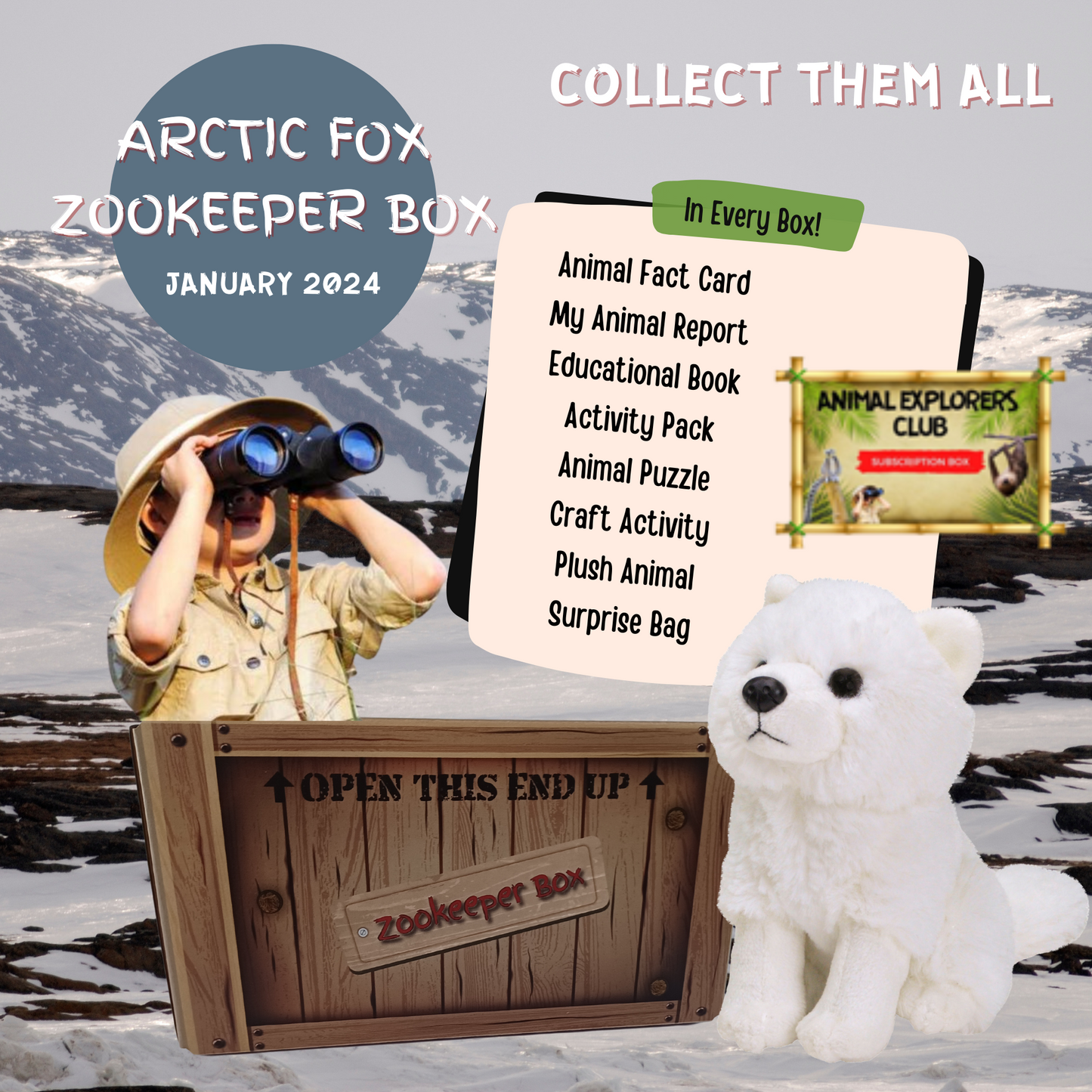 Arctic Fox Zookeeper Subscription Box - Animal Explorers Club