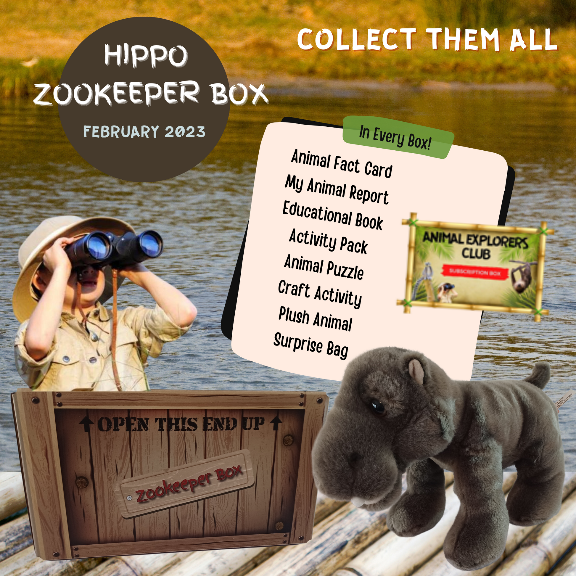 Hippo Zookeeper Subscription Box - Animal Explorers Club