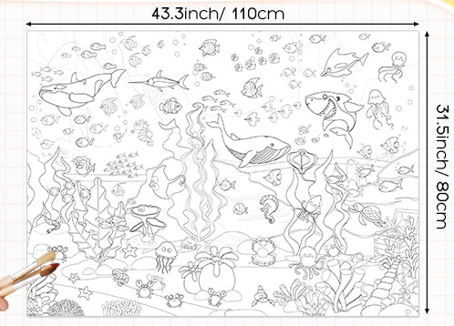 Color an Ocean Wall Poster - Animal Explorers Club Zookeeper Subscription Box