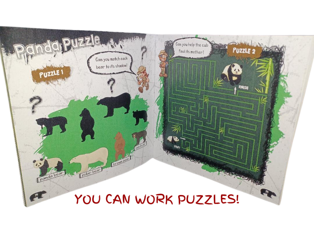 Work Puzzles and Activities with Safari Reader Book Set Panda
